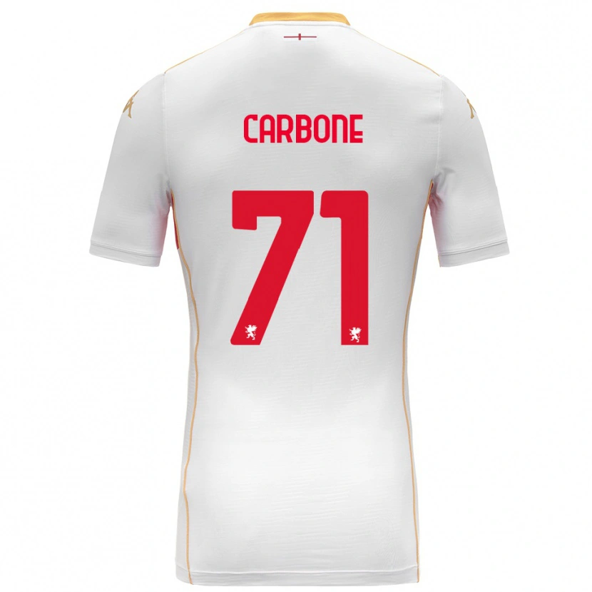Danxen Kobiety Filippo Carbone #71 Biały Czerwony Wyjazdowa Koszulka 2025/26 Koszulki Klubowe