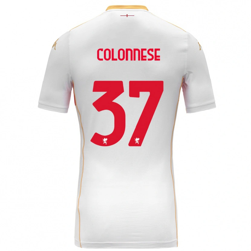 Danxen Kobiety Lorenzo Colonnese #37 Biały Czerwony Wyjazdowa Koszulka 2025/26 Koszulki Klubowe