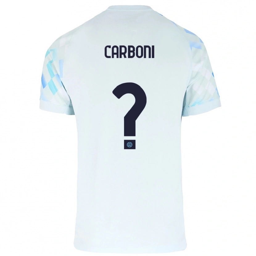Danxen Kobiety Cristiano Carboni #0 Biały Niebieski Wyjazdowa Koszulka 2025/26 Koszulki Klubowe