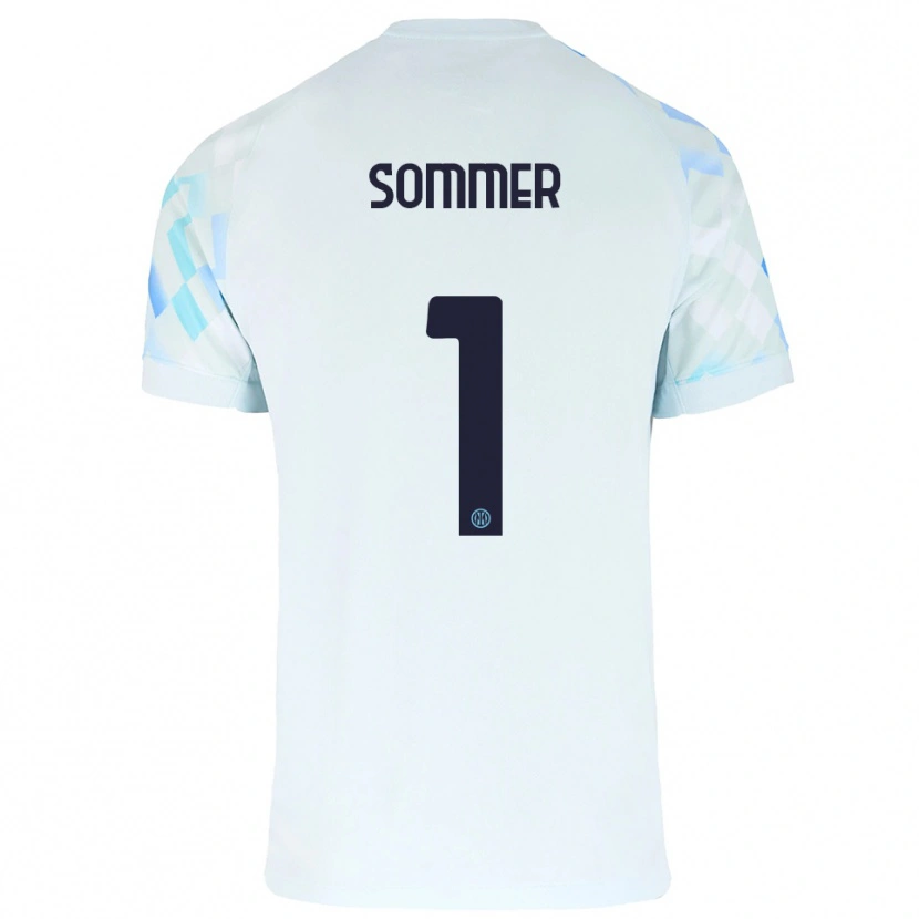 Danxen Kobiety Yann Sommer #1 Biały Niebieski Wyjazdowa Koszulka 2025/26 Koszulki Klubowe
