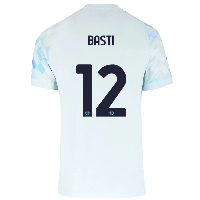 Danxen Kobiety Matteo Basti #12 Biały Niebieski Wyjazdowa Koszulka 2025/26 Koszulki Klubowe