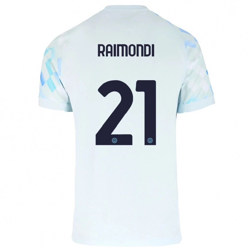 Danxen Kobiety Paolo Raimondi #21 Biały Niebieski Wyjazdowa Koszulka 2025/26 Koszulki Klubowe