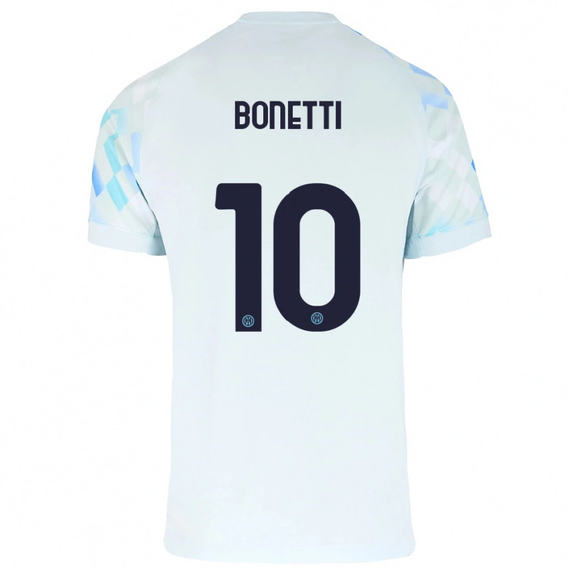 Danxen Kobiety Tatiana Bonetti #10 Biały Niebieski Wyjazdowa Koszulka 2025/26 Koszulki Klubowe