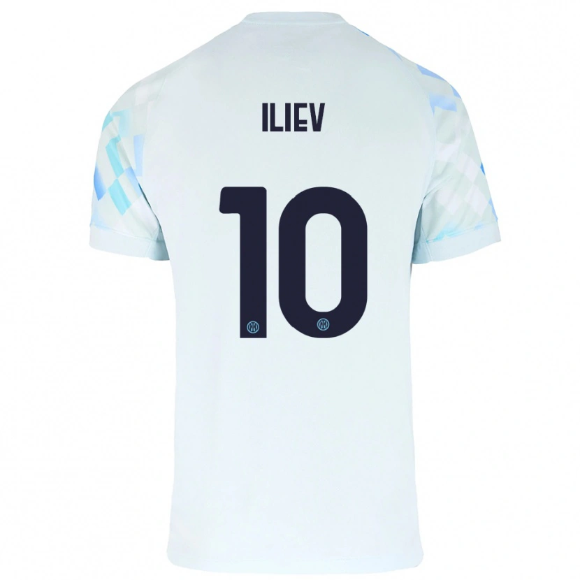 Danxen Kobiety Nikola Iliev #10 Biały Niebieski Wyjazdowa Koszulka 2025/26 Koszulki Klubowe