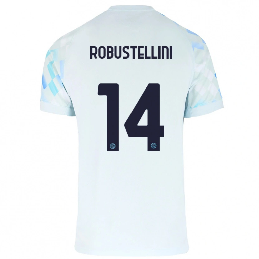Danxen Kobiety Chiara Robustellini #14 Biały Niebieski Wyjazdowa Koszulka 2025/26 Koszulki Klubowe