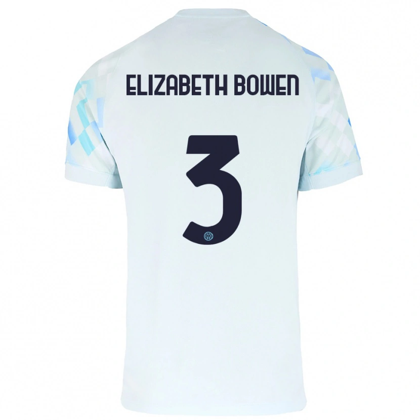 Danxen Kobiety Kate Elizabeth Bowen #3 Biały Niebieski Wyjazdowa Koszulka 2025/26 Koszulki Klubowe
