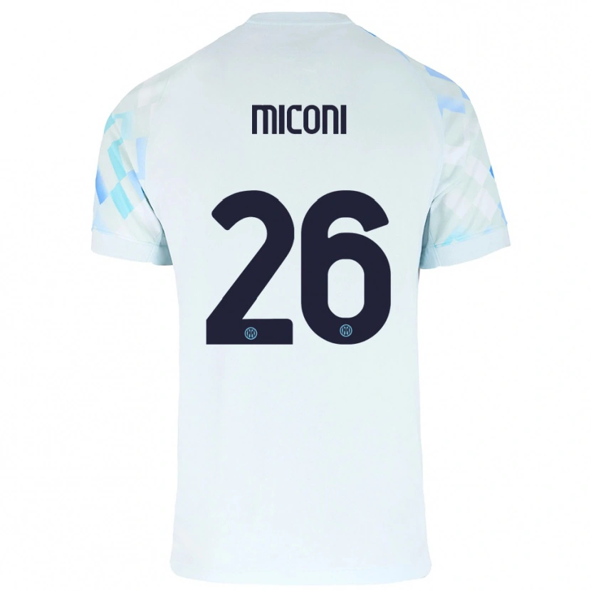 Danxen Kobiety Riccardo Miconi #26 Biały Niebieski Wyjazdowa Koszulka 2025/26 Koszulki Klubowe