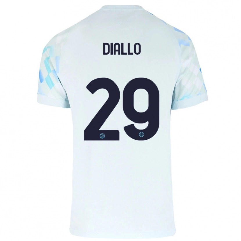 Danxen Kobiety Oumar Diallo #29 Biały Niebieski Wyjazdowa Koszulka 2025/26 Koszulki Klubowe