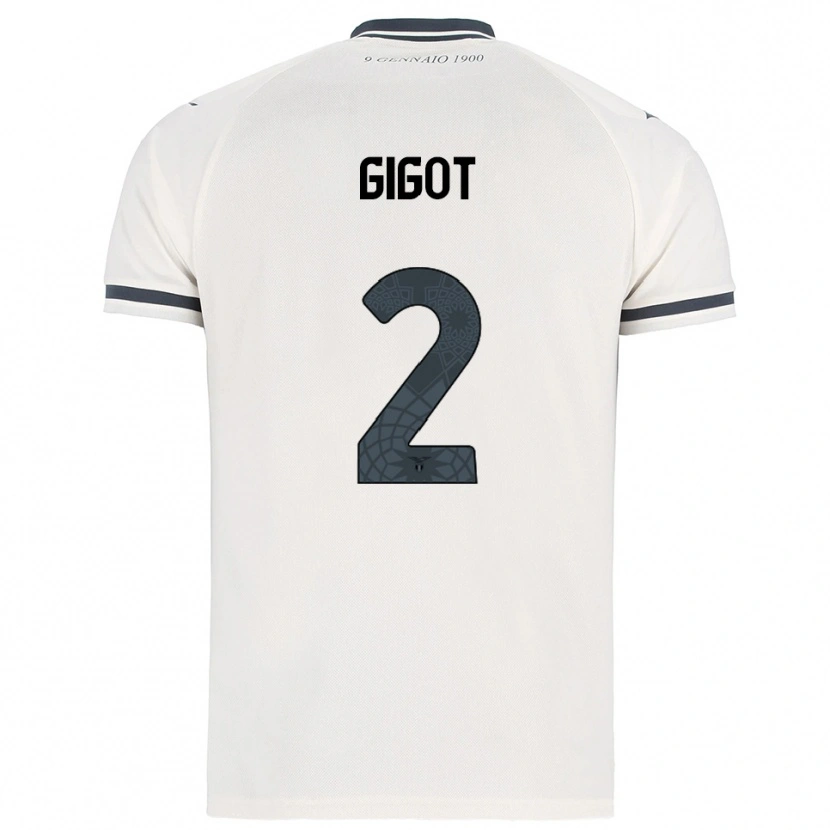 Danxen Kobiety Samuel Gigot #2 Biały Granatowy Wyjazdowa Koszulka 2025/26 Koszulki Klubowe