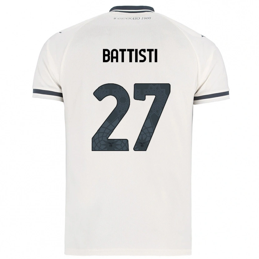Danxen Kobiety Valerio Battisti #27 Biały Granatowy Wyjazdowa Koszulka 2025/26 Koszulki Klubowe