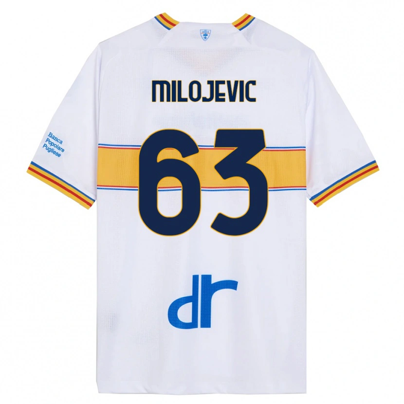 Danxen Kobiety Nemanja Milojevic #63 Biały Żółty Wyjazdowa Koszulka 2025/26 Koszulki Klubowe