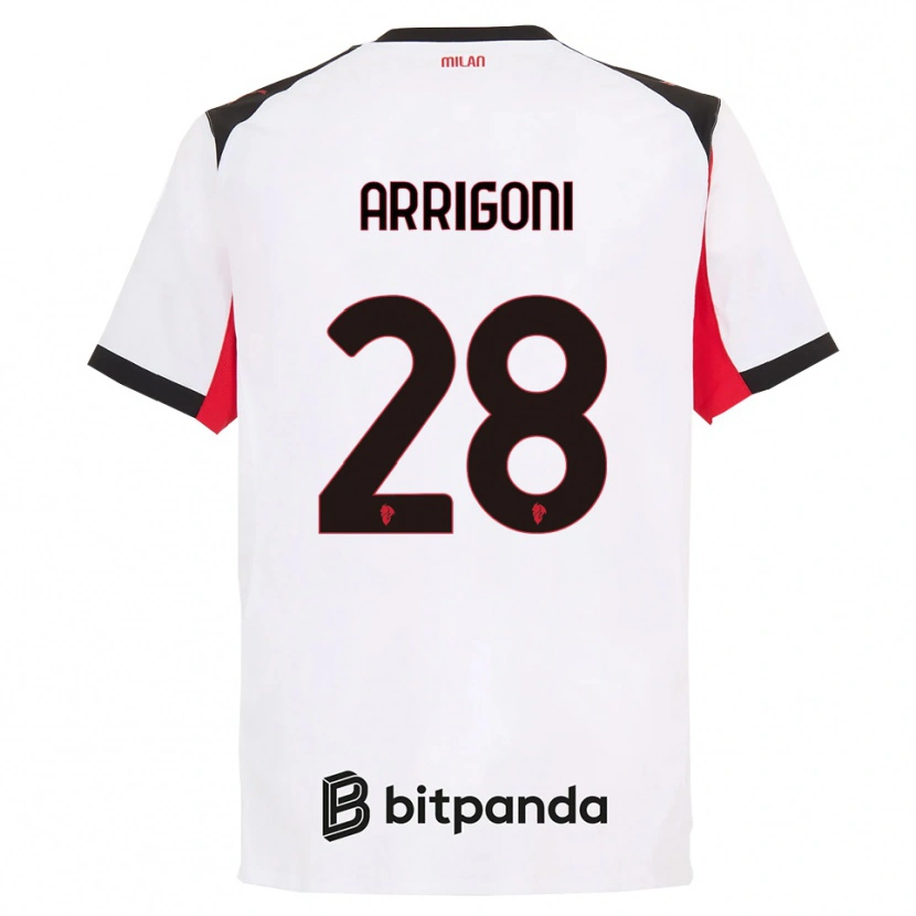 Danxen Kobiety Giorgia Arrigoni #28 Biały Czarny Wyjazdowa Koszulka 2025/26 Koszulki Klubowe
