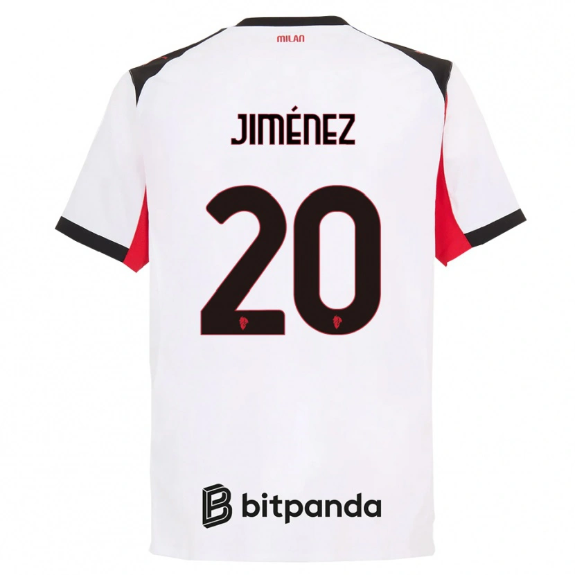 Danxen Kobiety Álex Jiménez #20 Biały Czarny Wyjazdowa Koszulka 2025/26 Koszulki Klubowe