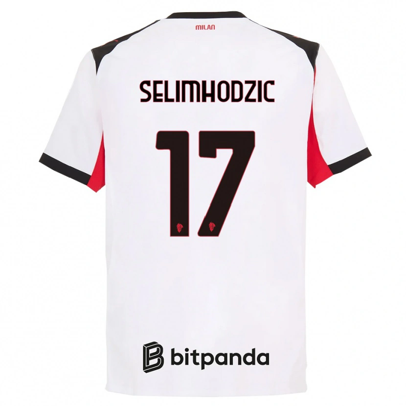 Danxen Kobiety Noa Selimhodzic #17 Biały Czarny Wyjazdowa Koszulka 2025/26 Koszulki Klubowe