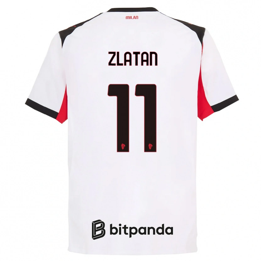 Danxen Kobiety Zlatan Ibrahimovic #11 Biały Czarny Wyjazdowa Koszulka 2025/26 Koszulki Klubowe