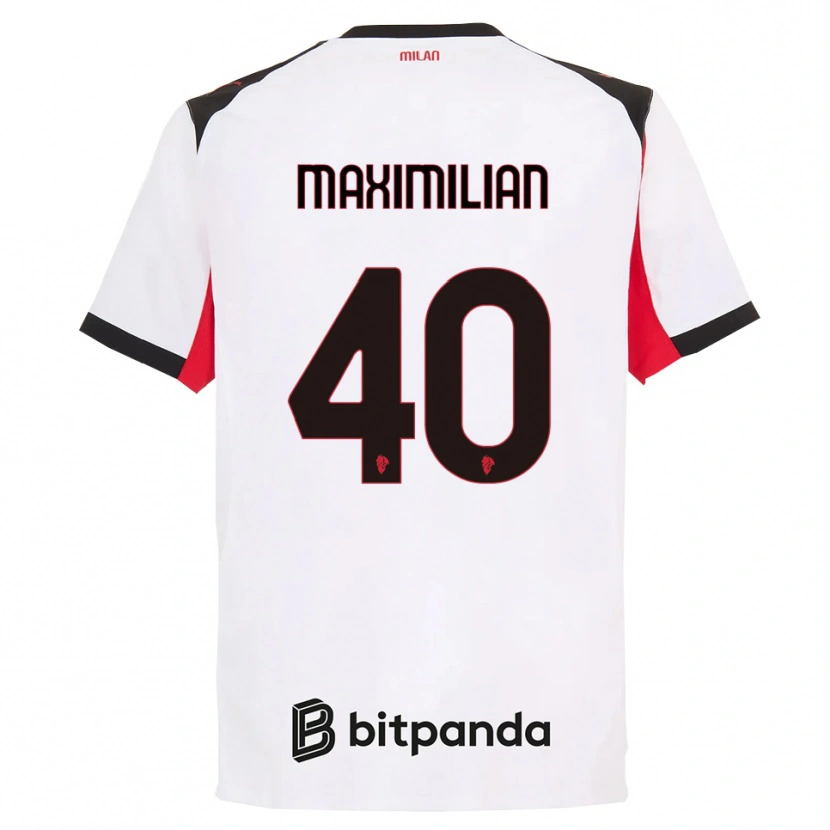 Danxen Kobiety Maximilian Ibrahimović #40 Biały Czarny Wyjazdowa Koszulka 2025/26 Koszulki Klubowe