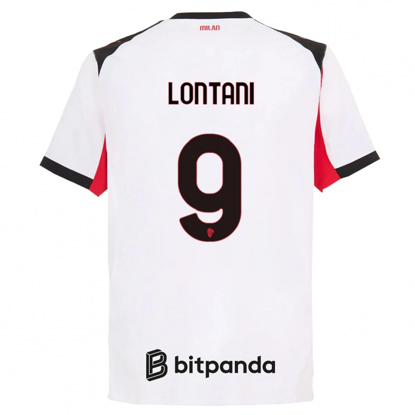 Danxen Kobiety Simone Lontani #9 Biały Czarny Wyjazdowa Koszulka 2025/26 Koszulki Klubowe