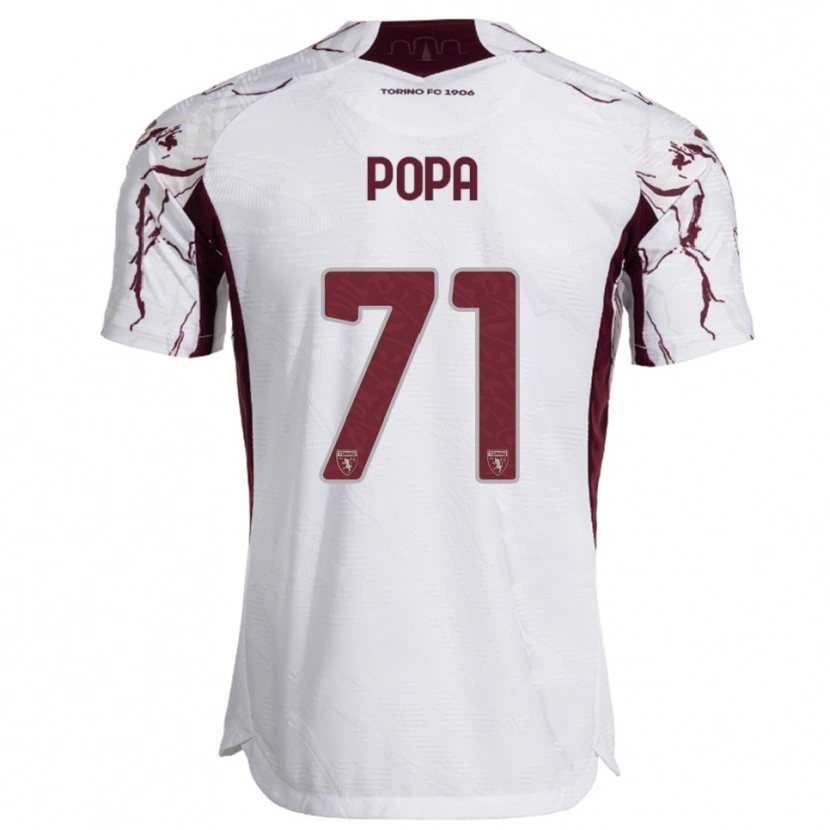 Danxen Kobiety Mihai Popa #71 Biały Burgundowy Wyjazdowa Koszulka 2025/26 Koszulki Klubowe