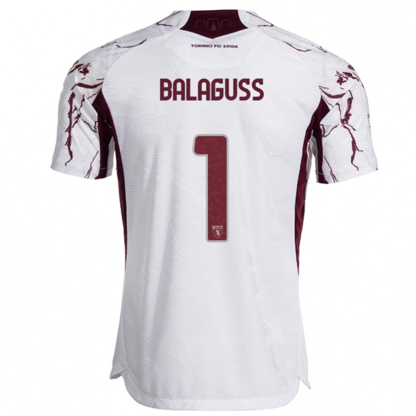 Danxen Kobiety Nils Balaguss #1 Biały Burgundowy Wyjazdowa Koszulka 2025/26 Koszulki Klubowe