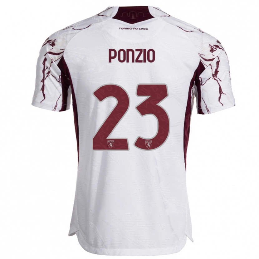 Danxen Kobiety Erika Ponzio #23 Biały Burgundowy Wyjazdowa Koszulka 2025/26 Koszulki Klubowe