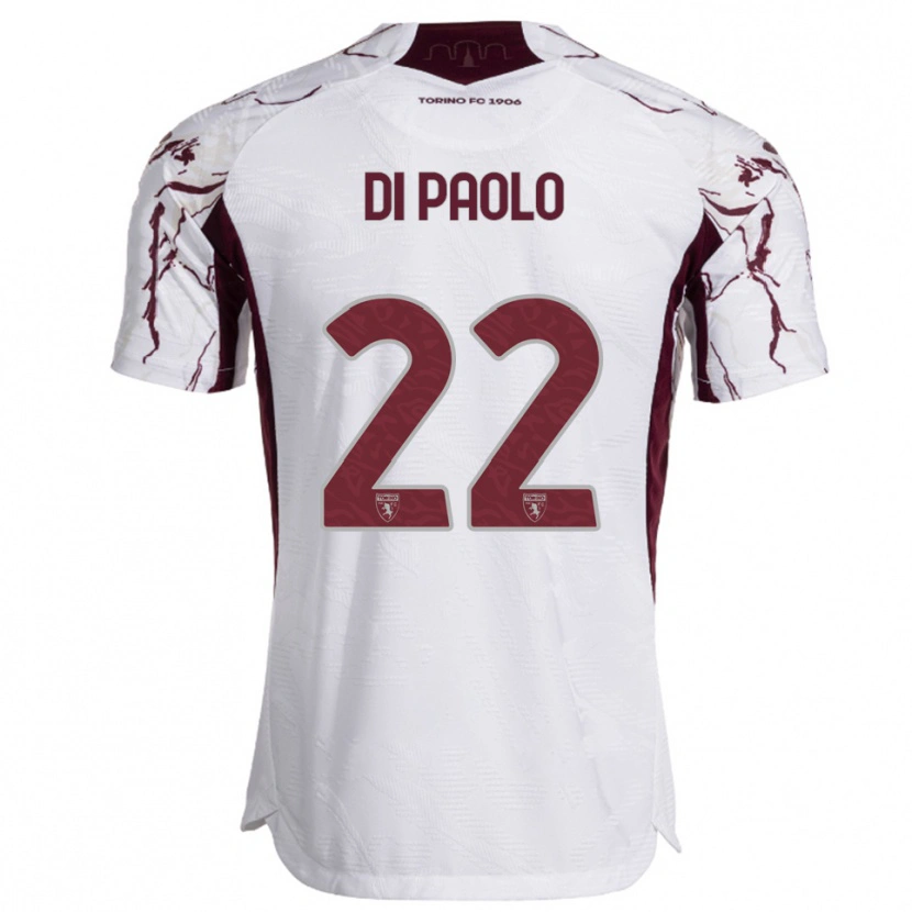 Danxen Kobiety Sebastiano Di Paolo #22 Biały Burgundowy Wyjazdowa Koszulka 2025/26 Koszulki Klubowe