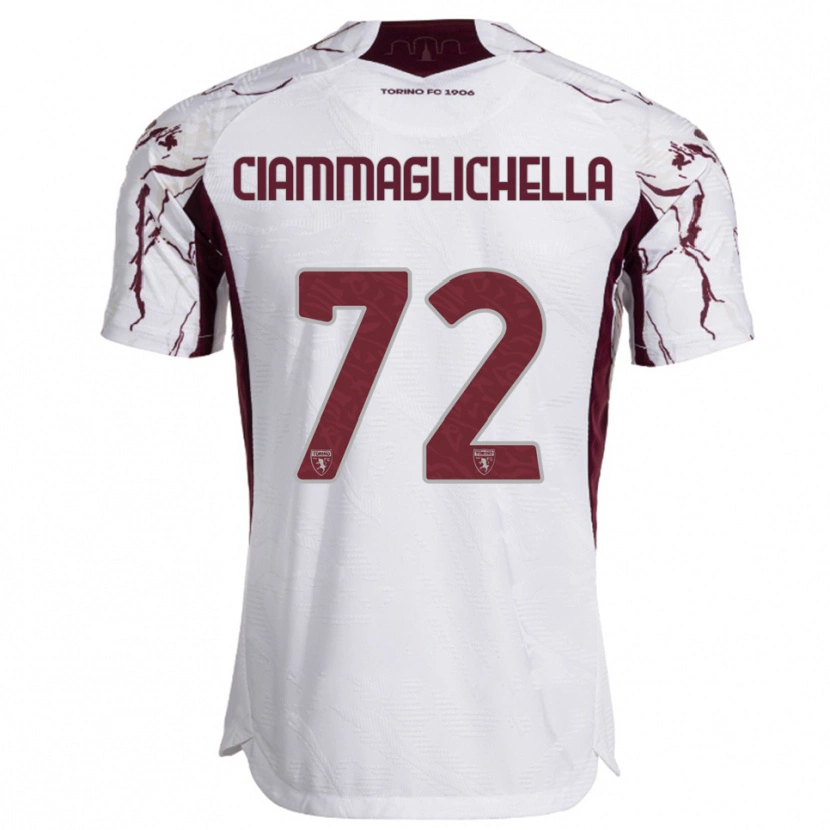 Danxen Kobiety Aaron Ciammaglichella #72 Biały Burgundowy Wyjazdowa Koszulka 2025/26 Koszulki Klubowe