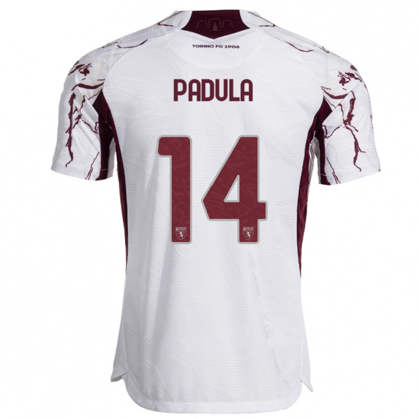 Danxen Kobiety Cristian Padula #14 Biały Burgundowy Wyjazdowa Koszulka 2025/26 Koszulki Klubowe