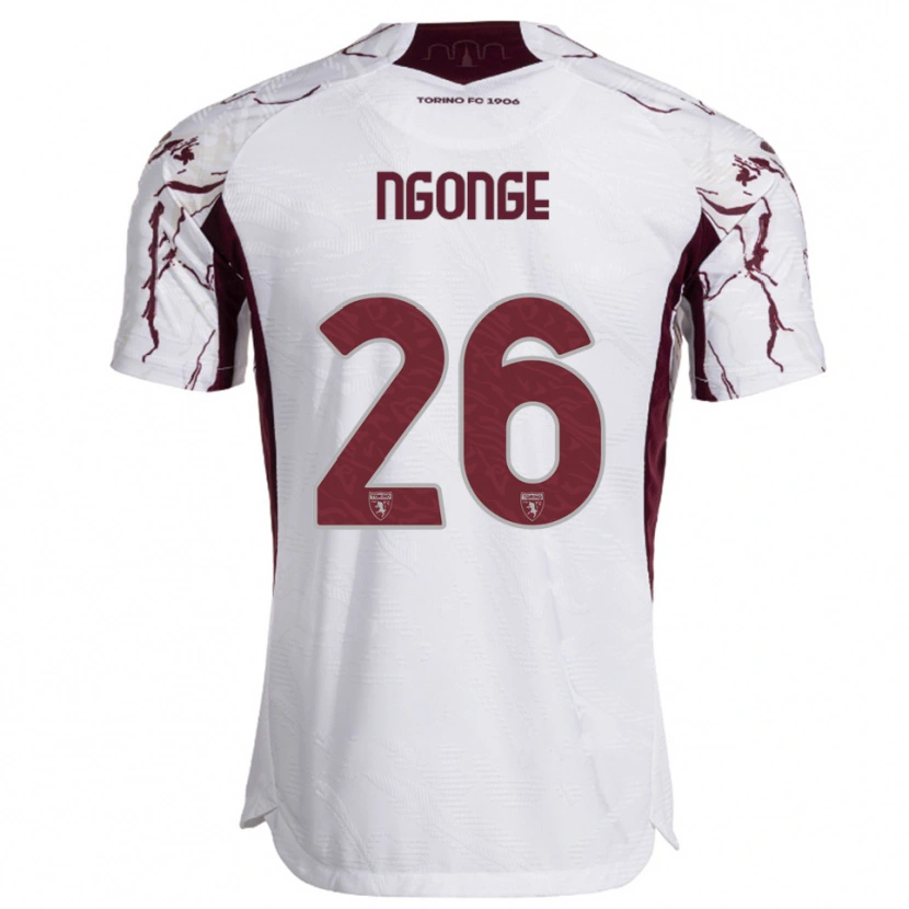 Danxen Kobiety Cyril Ngonge #26 Biały Burgundowy Wyjazdowa Koszulka 2025/26 Koszulki Klubowe
