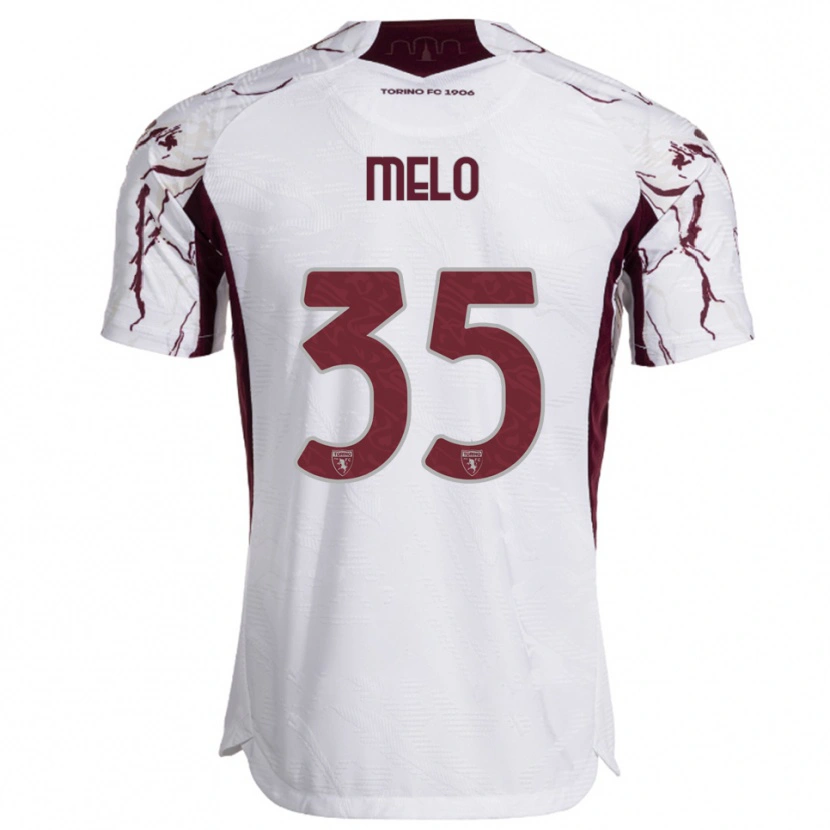 Danxen Kobiety Rafael Melo #35 Biały Burgundowy Wyjazdowa Koszulka 2025/26 Koszulki Klubowe