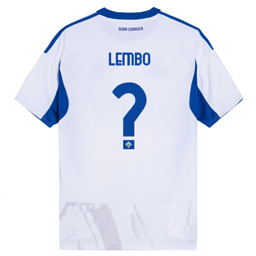 Danxen Kobiety Francesco Lembo #0 Biały Niebieski Wyjazdowa Koszulka 2025/26 Koszulki Klubowe