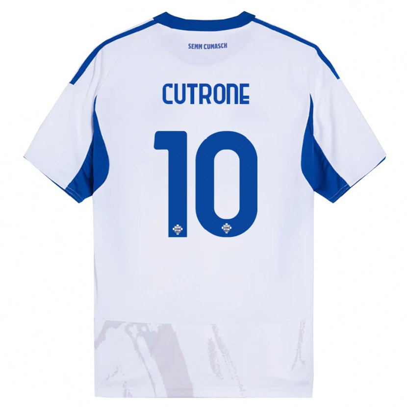 Danxen Kobiety Patrick Cutrone #10 Biały Niebieski Wyjazdowa Koszulka 2025/26 Koszulki Klubowe