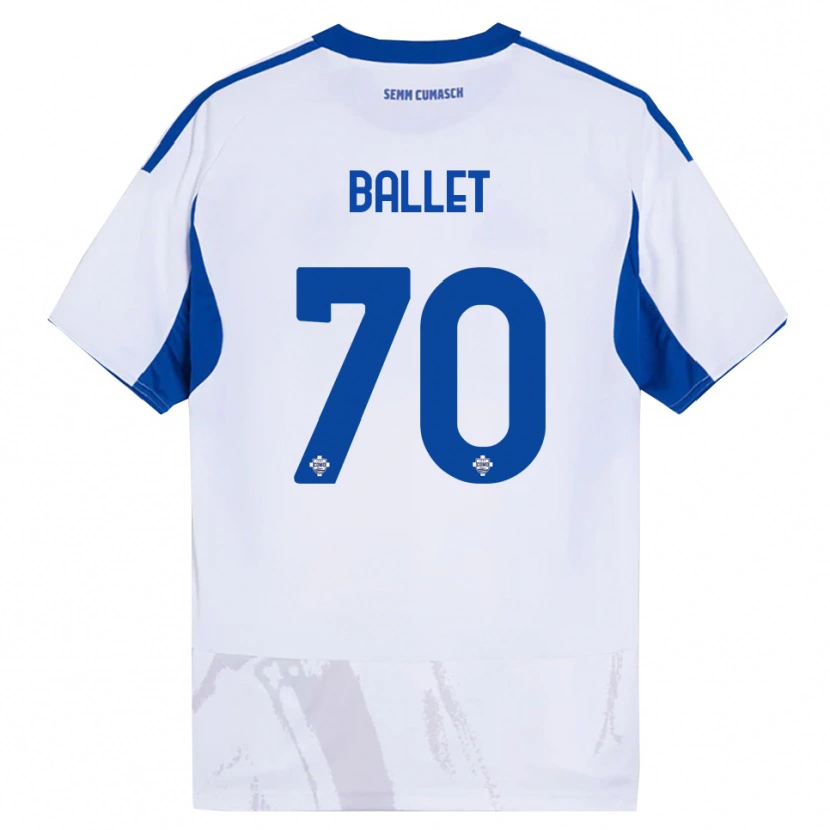 Danxen Kobiety Samuel Ballet #70 Biały Niebieski Wyjazdowa Koszulka 2025/26 Koszulki Klubowe