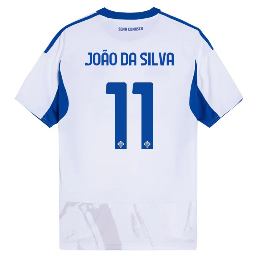 Danxen Kobiety Miguel João Da Silva #11 Biały Niebieski Wyjazdowa Koszulka 2025/26 Koszulki Klubowe