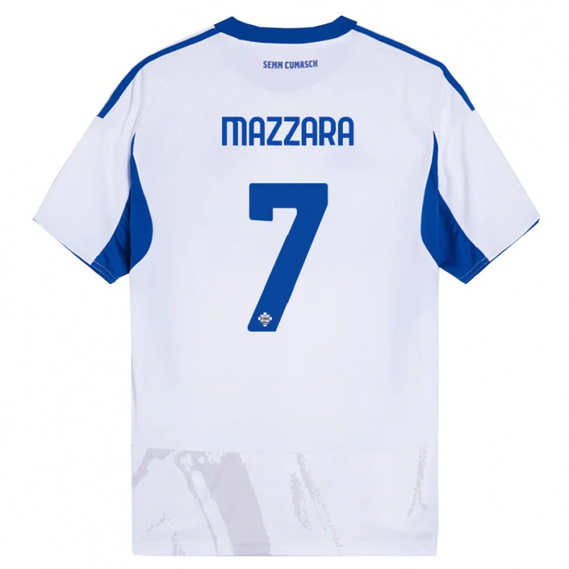 Danxen Kobiety Cristian Mazzara #7 Biały Niebieski Wyjazdowa Koszulka 2025/26 Koszulki Klubowe