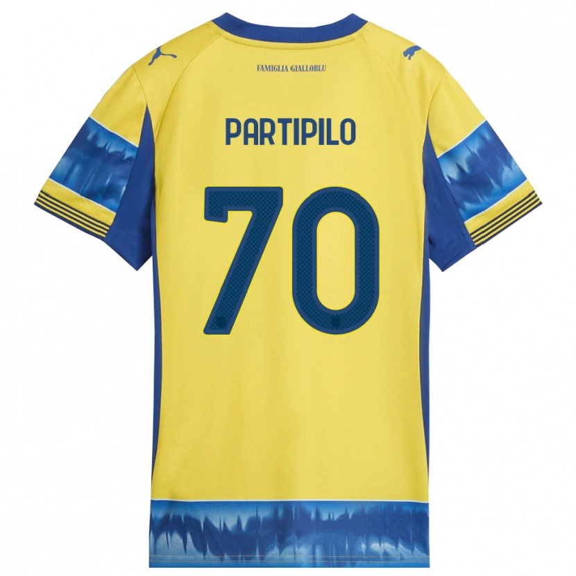 Danxen Kobiety Anthony Partipilo #70 Żółty Niebieski Wyjazdowa Koszulka 2025/26 Koszulki Klubowe
