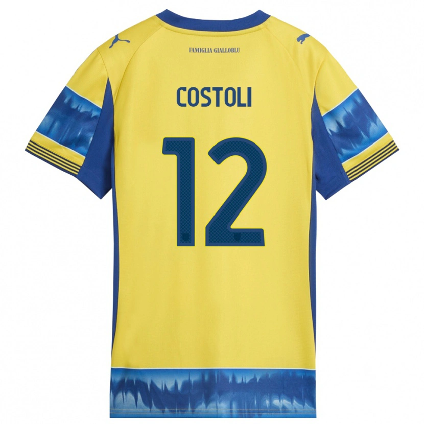 Danxen Kobiety Luca Costoli #12 Żółty Niebieski Wyjazdowa Koszulka 2025/26 Koszulki Klubowe