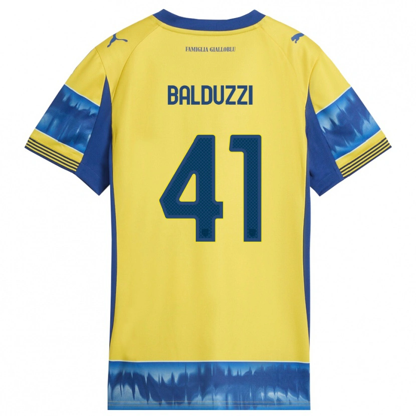 Danxen Kobiety Davide Balduzzi #41 Żółty Niebieski Wyjazdowa Koszulka 2025/26 Koszulki Klubowe
