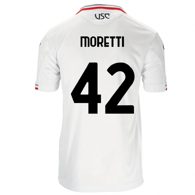 Danxen Kobiety Lorenzo Moretti #42 Biały Czerwony Wyjazdowa Koszulka 2025/26 Koszulki Klubowe