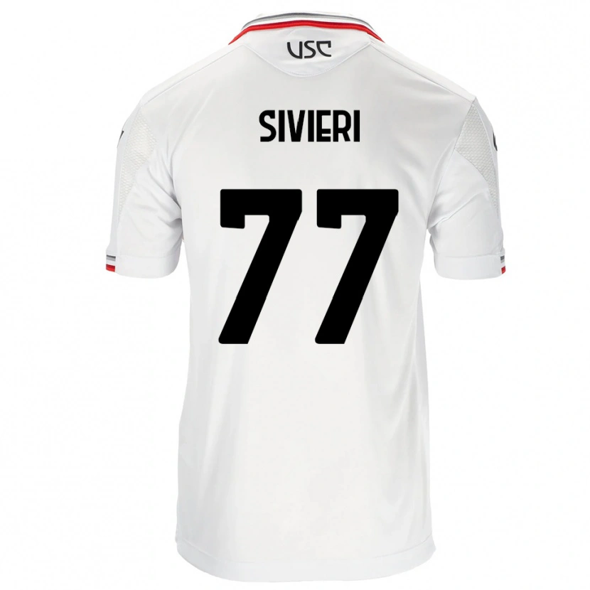 Danxen Kobiety Lorenzo Sivieri #77 Biały Czerwony Wyjazdowa Koszulka 2025/26 Koszulki Klubowe