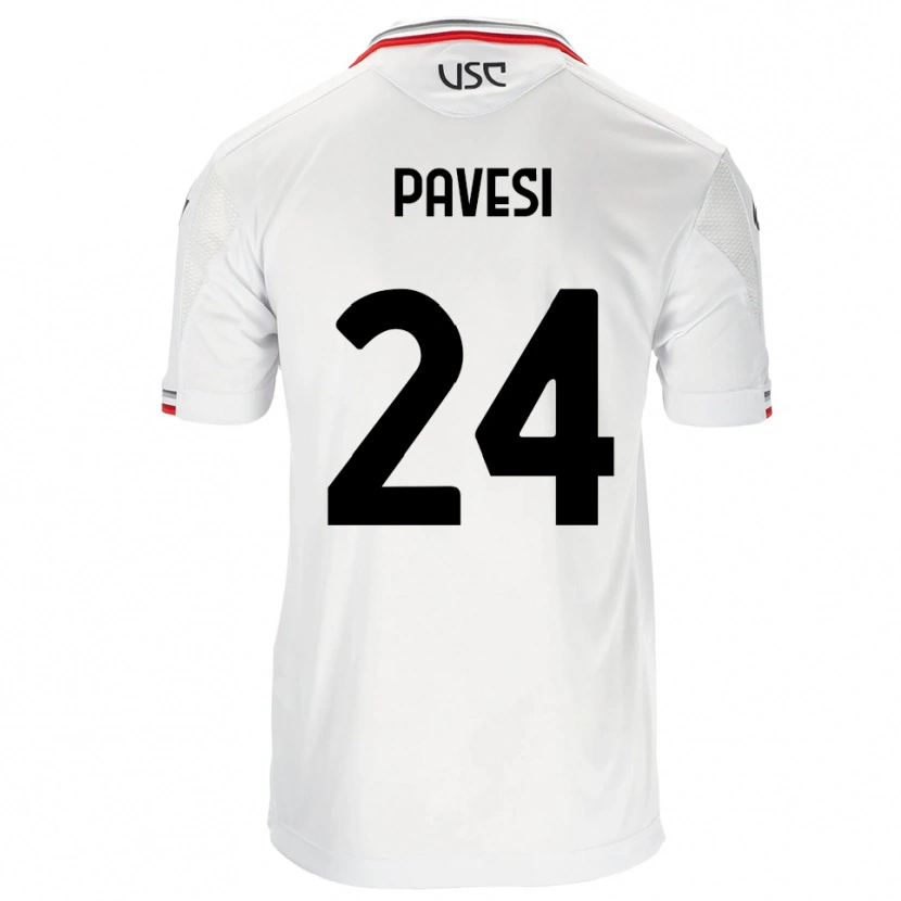 Danxen Kobiety Davide Pavesi #24 Biały Czerwony Wyjazdowa Koszulka 2025/26 Koszulki Klubowe