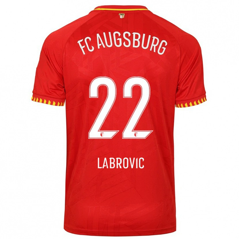 Danxen Kobiety Nediljko Labrovic #22 Czerwony Żółty Wyjazdowa Koszulka 2025/26 Koszulki Klubowe