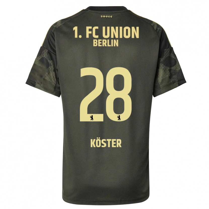 Danxen Kobiety Leonie Köster #28 Ciemnozielony Czarny Wyjazdowa Koszulka 2025/26 Koszulki Klubowe