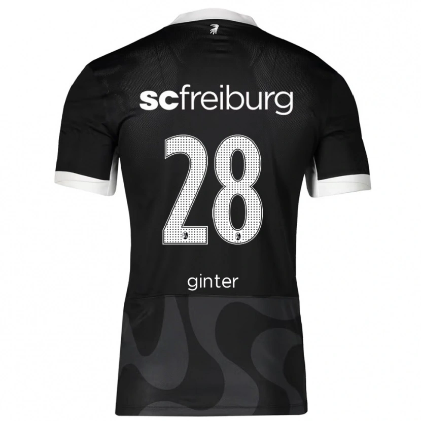 Danxen Kobiety Matthias Ginter #28 Czarny Biały Wyjazdowa Koszulka 2025/26 Koszulki Klubowe