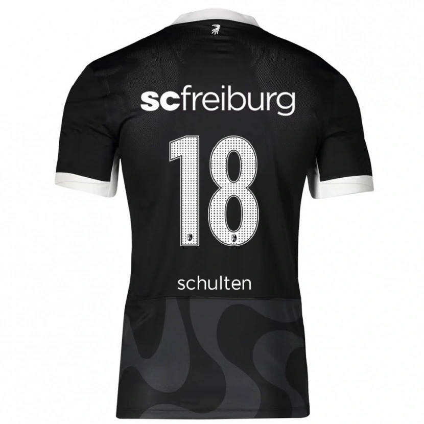 Danxen Kobiety Luca Schulten #18 Czarny Biały Wyjazdowa Koszulka 2025/26 Koszulki Klubowe