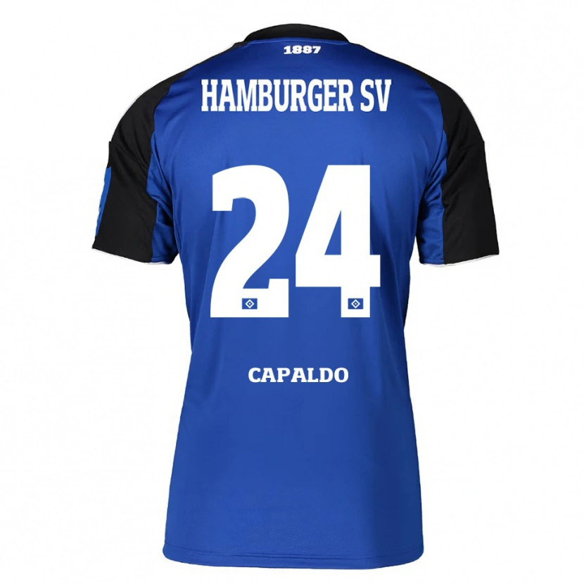 Danxen Kobiety Nicolás Capaldo #24 Niebieski Czarny Wyjazdowa Koszulka 2025/26 Koszulki Klubowe