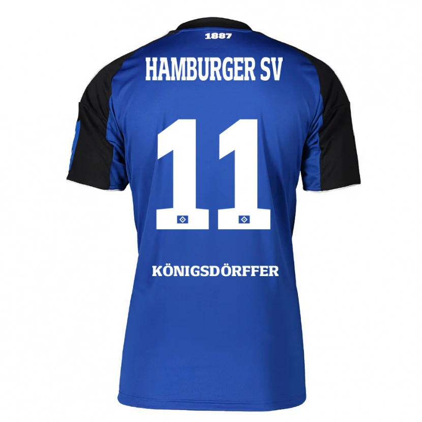 Danxen Kobiety Ransford Königsdörffer #11 Niebieski Czarny Wyjazdowa Koszulka 2025/26 Koszulki Klubowe
