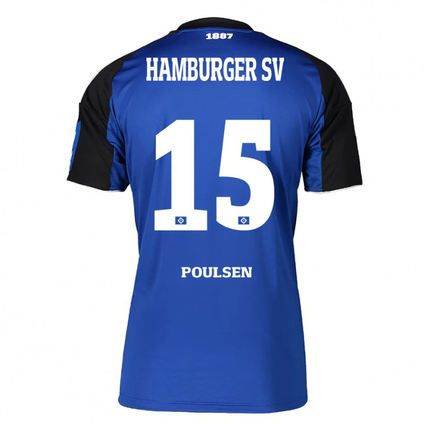 Danxen Kobiety Yussuf Poulsen #15 Niebieski Czarny Wyjazdowa Koszulka 2025/26 Koszulki Klubowe