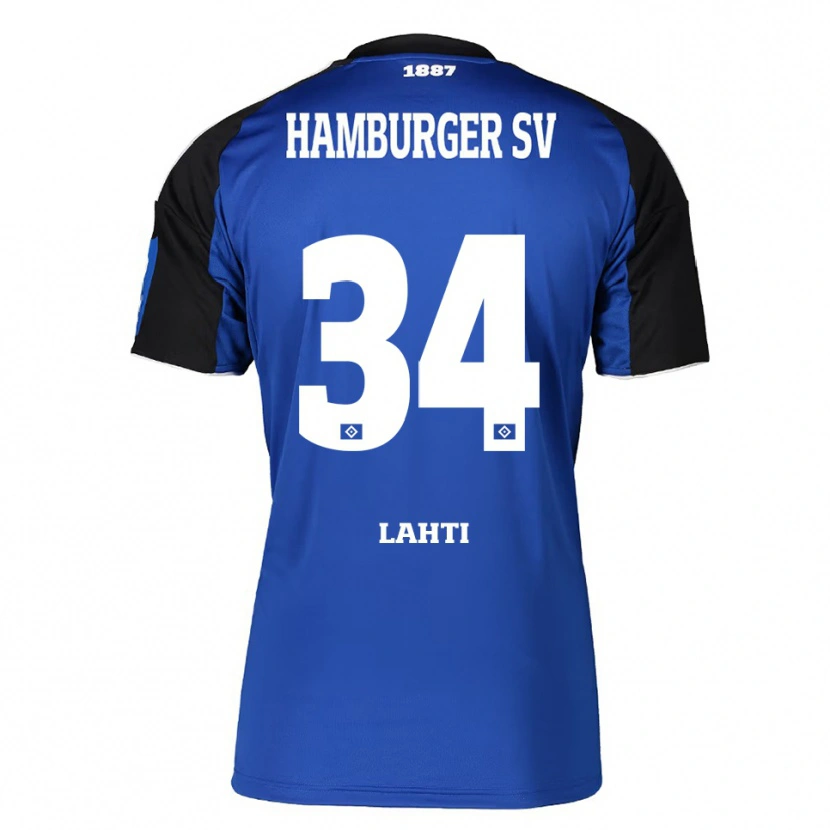 Danxen Kobiety Elias Lahti #34 Niebieski Czarny Wyjazdowa Koszulka 2025/26 Koszulki Klubowe