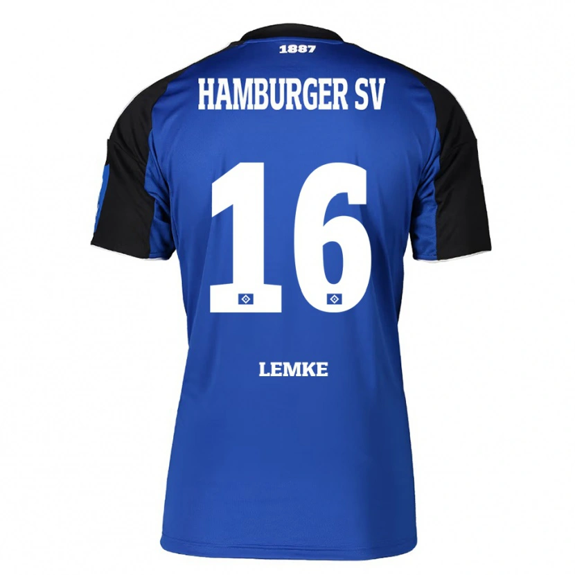 Danxen Kobiety Louis Lemke #16 Niebieski Czarny Wyjazdowa Koszulka 2025/26 Koszulki Klubowe