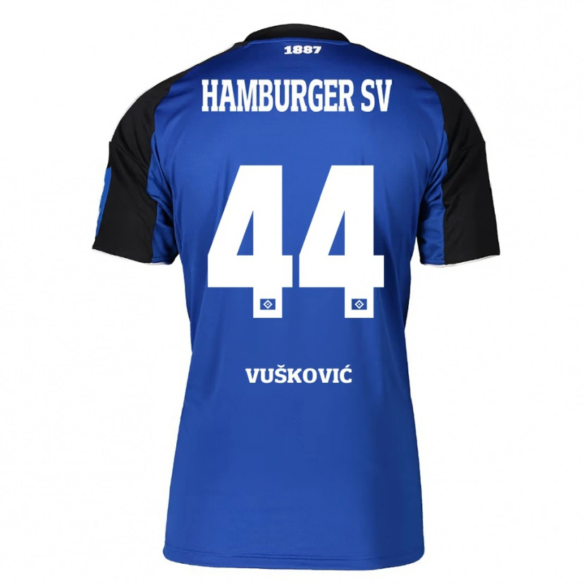 Danxen Kobiety Mario Vuskovic #44 Niebieski Czarny Wyjazdowa Koszulka 2025/26 Koszulki Klubowe
